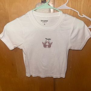 Playboy by pacsun cherry rhinestone crop top